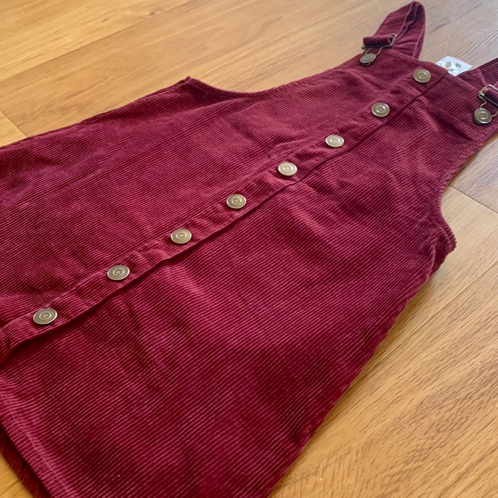 Rue21 Maroon Corduroy Overall Mini Dress • S